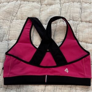 Women's Fuschia and Black Sports Bra